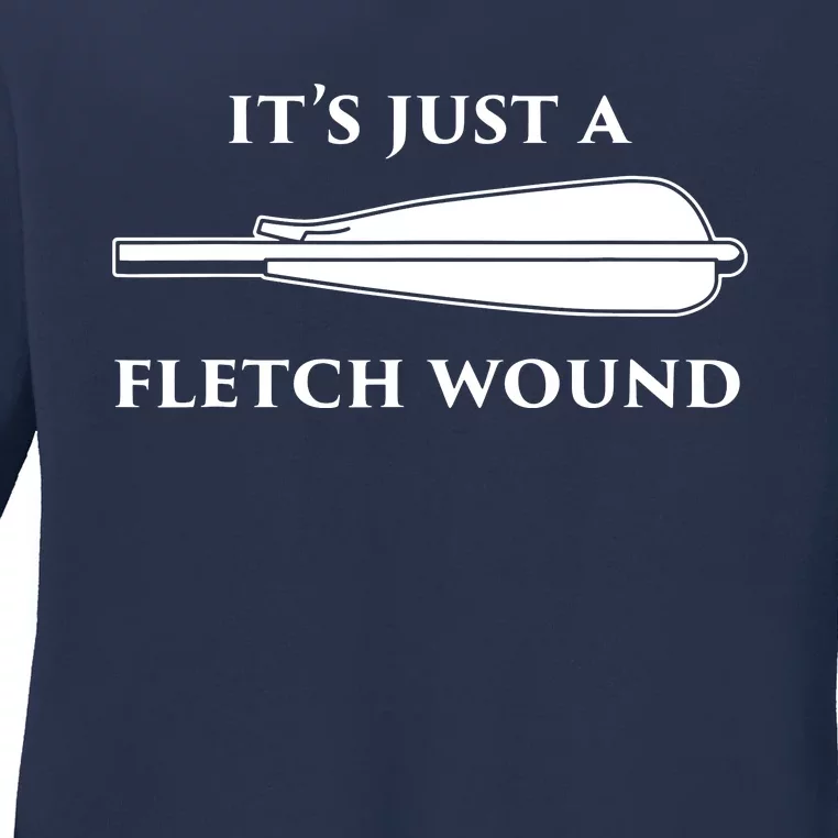 Just A Fletch Wound Funny Archers Shirts Traditional Archery Ladies Long Sleeve Shirt