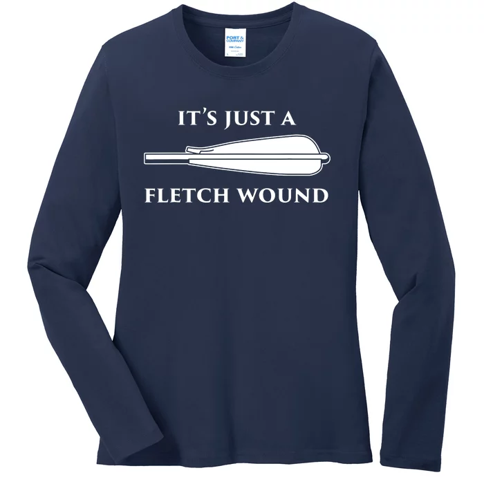 Just A Fletch Wound Funny Archers Shirts Traditional Archery Ladies Long Sleeve Shirt