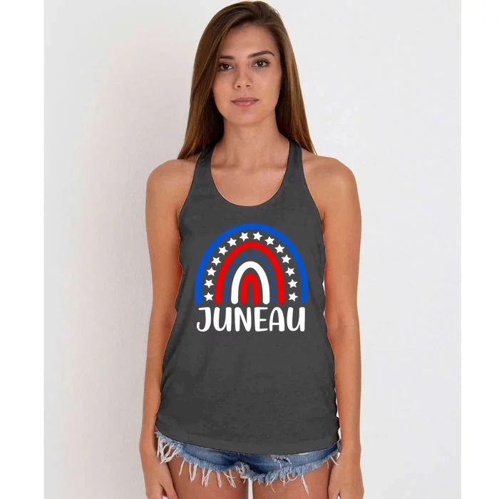 Juneau Alaska Funny Gift I Love Juneau Alaska Usa Gift Women's Knotted Racerback Tank