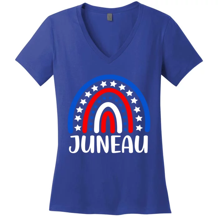 Juneau Alaska Funny Gift I Love Juneau Alaska Usa Gift Women's V-Neck T-Shirt