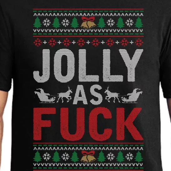 Jolly As Fuck Ugly Christmas Funny Family Xmas Holiday Gift Pajama Set