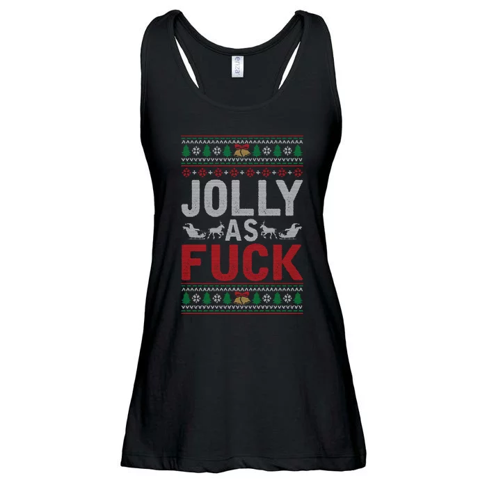 Jolly As Fuck Ugly Christmas Funny Family Xmas Holiday Gift Ladies Essential Flowy Tank