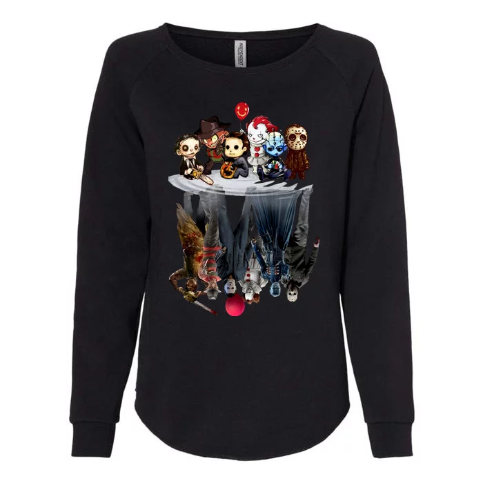 Jason & Friends Horror Movie Squad Halloween Funko Pop Womens California Wash Sweatshirt