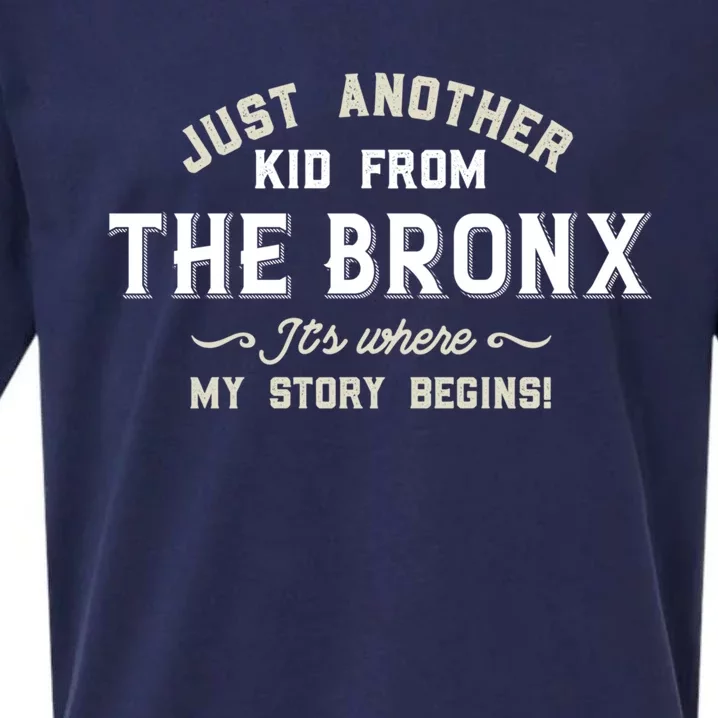 Just A From The Bronx Its Where My Story Begins Gift Sueded Cloud Jersey T-Shirt