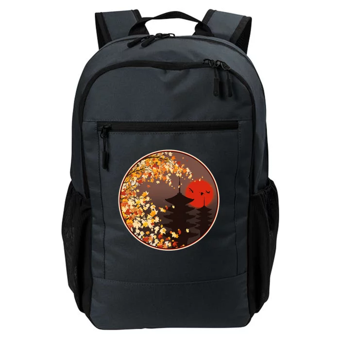 Japanese Autumn Fall Leaves Pagodas Daily Commute Backpack