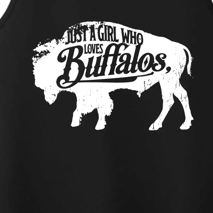 Just A Girl Who Loves Buffaloes Buffalo Bison Lover Performance Tank