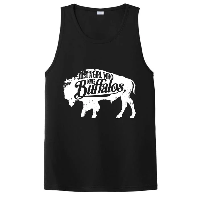 Just A Girl Who Loves Buffaloes Buffalo Bison Lover Performance Tank