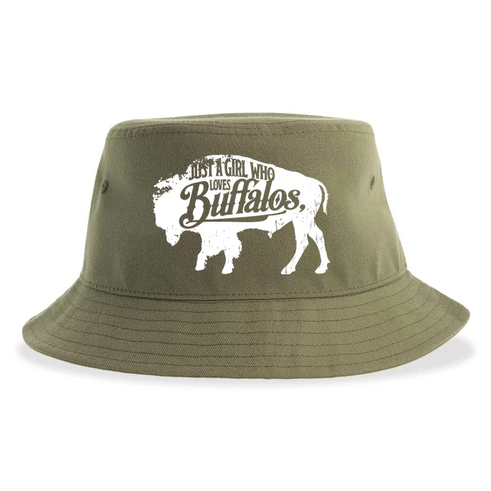 Just A Girl Who Loves Buffaloes Buffalo Bison Lover Sustainable Bucket Hat