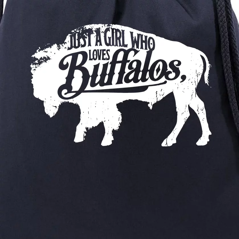 Just A Girl Who Loves Buffaloes Buffalo Bison Lover Drawstring Bag