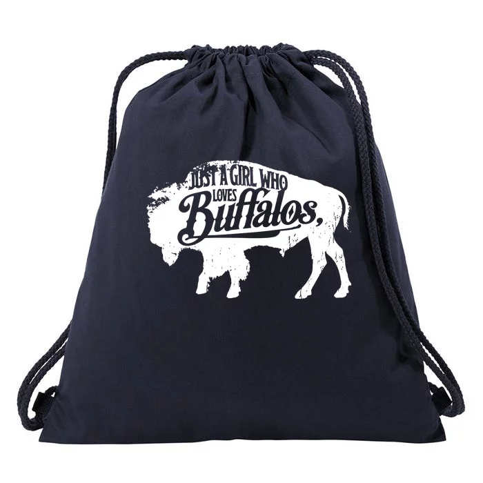 Just A Girl Who Loves Buffaloes Buffalo Bison Lover Drawstring Bag