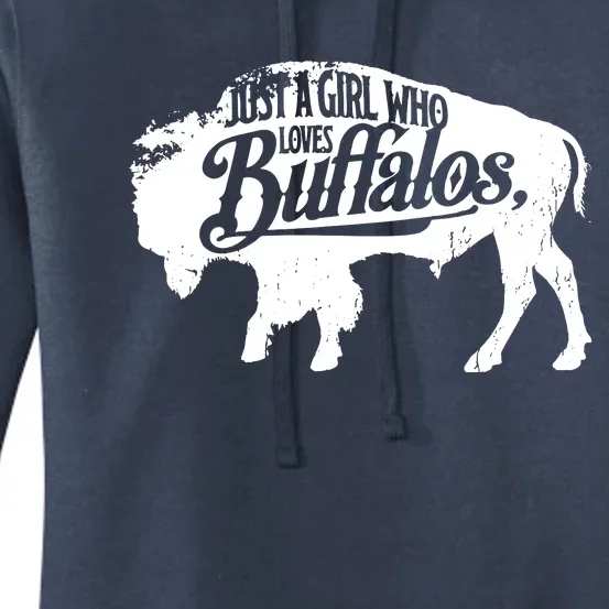 Just A Girl Who Loves Buffaloes Buffalo Bison Lover Women's Pullover Hoodie