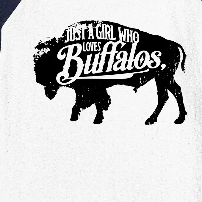 Just A Girl Who Loves Buffaloes Buffalo Bison Lover Baseball Sleeve Shirt