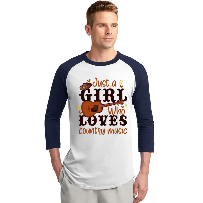 Just A Girl Who Loves Country Music Baseball Sleeve Shirt