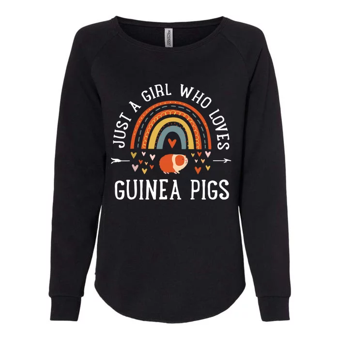 Just A Girl Who Loves Guinea Pigs Rainbow Gifts Cavy Lover Womens California Wash Sweatshirt