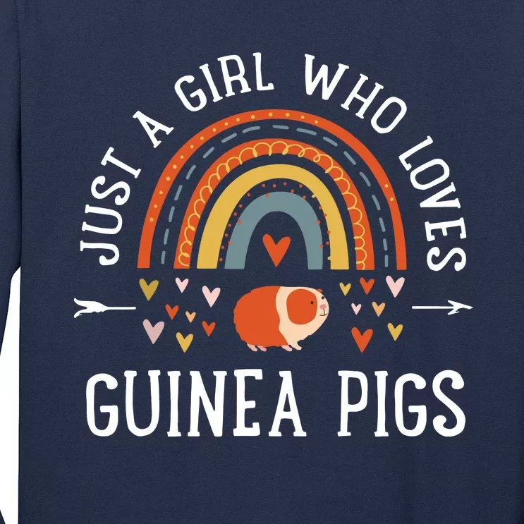 Just A Girl Who Loves Guinea Pigs Rainbow Gifts Cavy Lover Long Sleeve Shirt