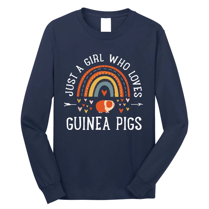 Just A Girl Who Loves Guinea Pigs Rainbow Gifts Cavy Lover Long Sleeve Shirt