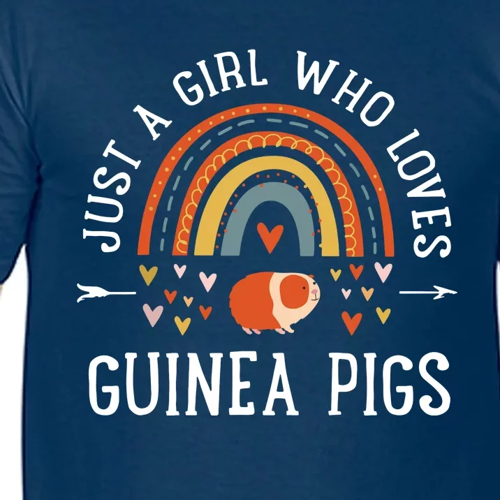 Just A Girl Who Loves Guinea Pigs Rainbow Gifts Cavy Lover Comfort Colors T-Shirt