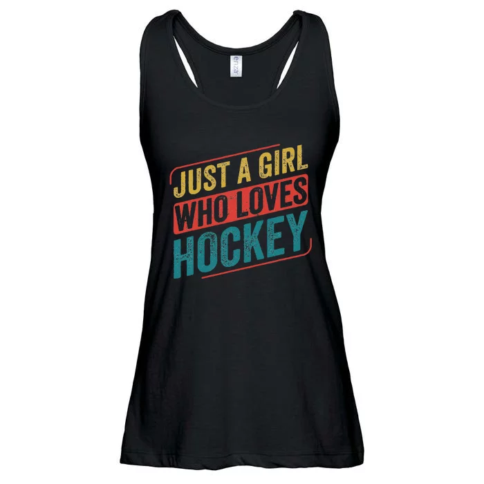 Just A Girl Who Loves Hockey Funny Ice Hockey Ladies Essential Flowy Tank