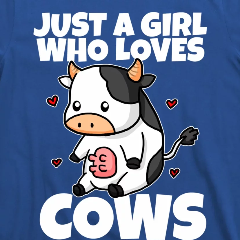 Just A Girl Who Loves Cow Cute Cow Costume Milk Farmer Gift T-Shirt