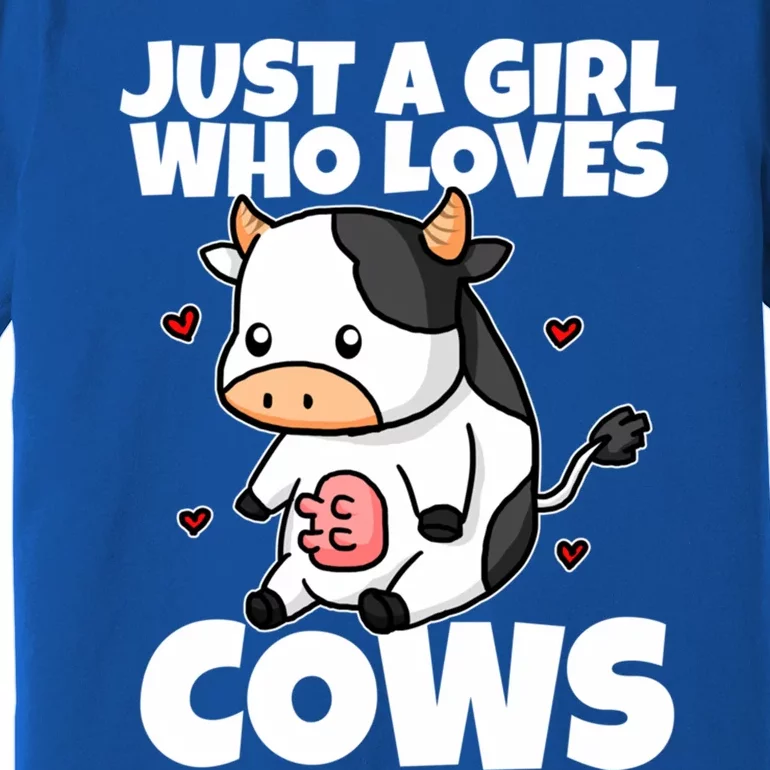 Just A Girl Who Loves Cow Cute Cow Costume Milk Farmer Gift Premium T-Shirt