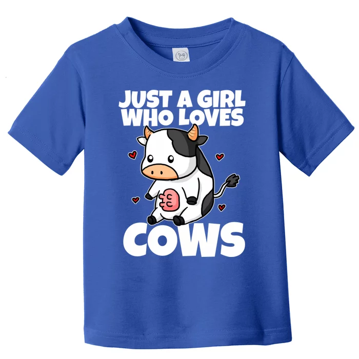 Just A Girl Who Loves Cow Cute Cow Costume Milk Farmer Gift Toddler T-Shirt