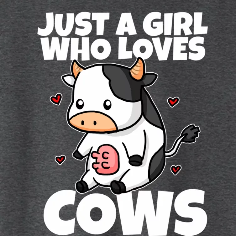 Just A Girl Who Loves Cow Cute Cow Costume Milk Farmer Gift Women's Crop Top Tee