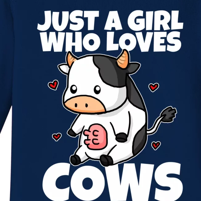 Just A Girl Who Loves Cow Cute Cow Costume Milk Farmer Gift Baby Long Sleeve Bodysuit