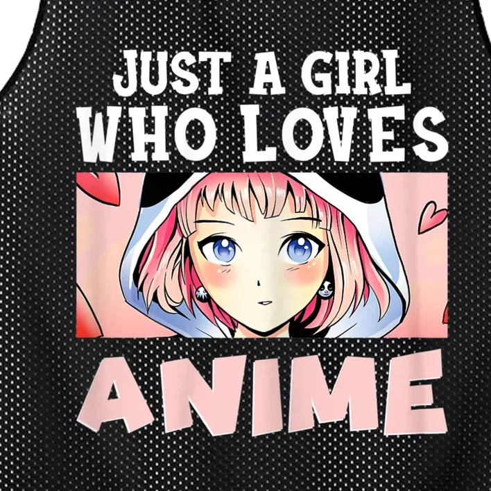 Just A Girl Who Loves Anime Kawaii Japanese Anime Mesh Reversible Basketball Jersey Tank