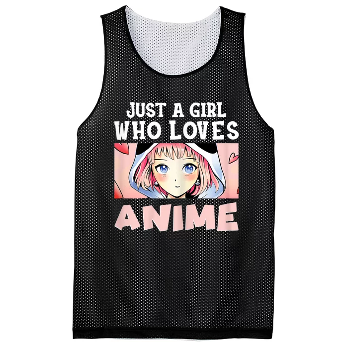 Just A Girl Who Loves Anime Kawaii Japanese Anime Mesh Reversible Basketball Jersey Tank