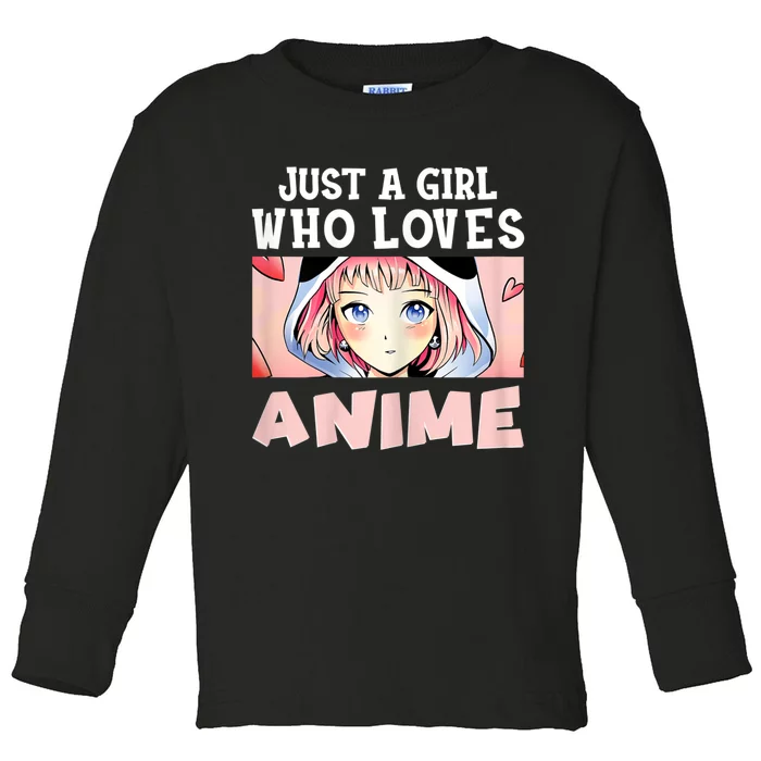 Just A Girl Who Loves Anime Kawaii Japanese Anime Toddler Long Sleeve Shirt