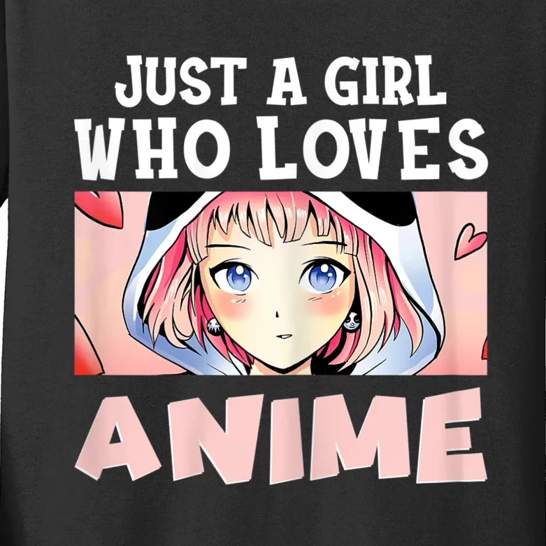 Just A Girl Who Loves Anime Kawaii Japanese Anime Kids Long Sleeve Shirt