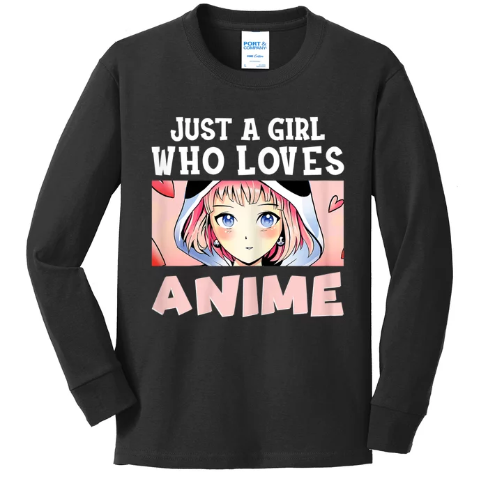 Just A Girl Who Loves Anime Kawaii Japanese Anime Kids Long Sleeve Shirt