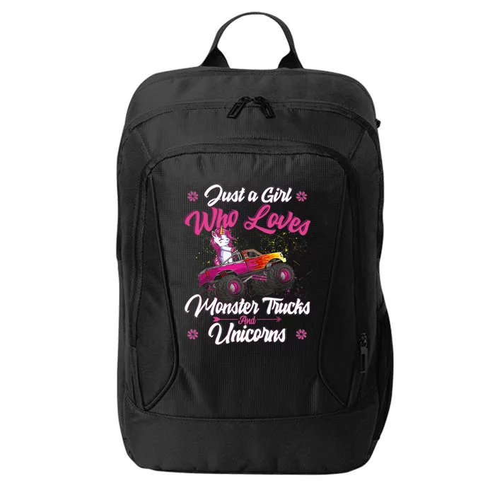 Just A Girl Who Loves Monster Trucks And Unicorns Girls City Backpack