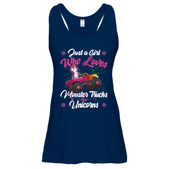 Just A Girl Who Loves Monster Trucks And Unicorns Girls Ladies Essential Flowy Tank