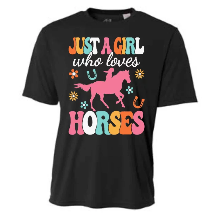 Just A Girl Who Loves Horses Horse Lover Cooling Performance Crew T-Shirt