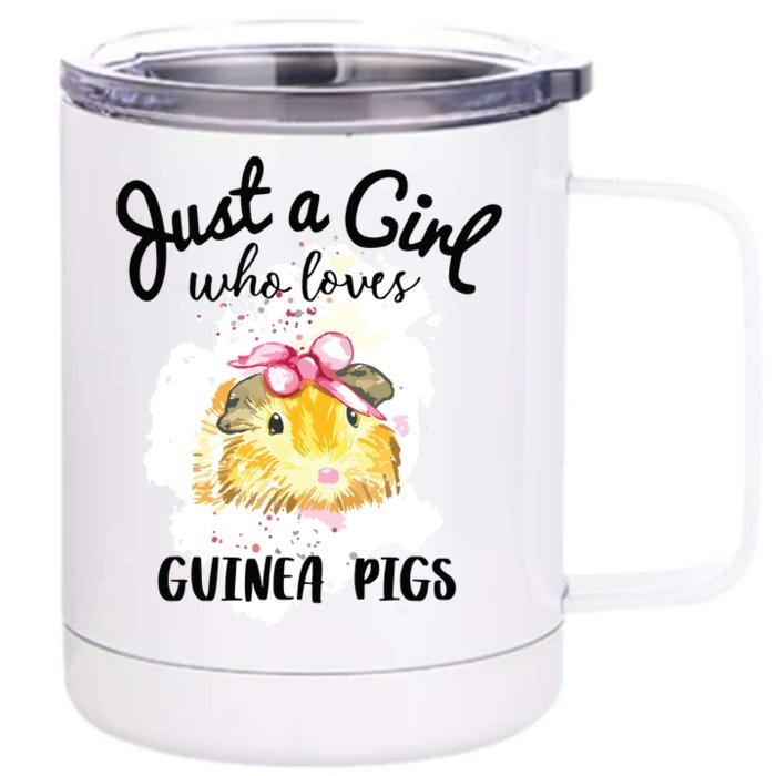 Just A Girl Who Loves Guinea Pigs Shirts Animal Lover Gift Front & Back 12oz Stainless Steel Tumbler Cup