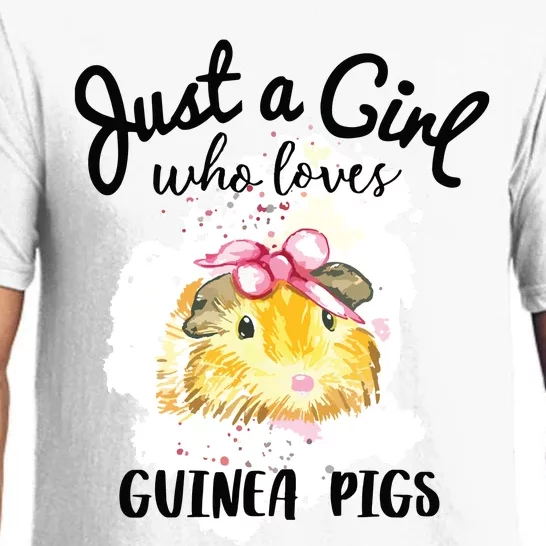 Just A Girl Who Loves Guinea Pigs Shirts Animal Lover Gift Pajama Set