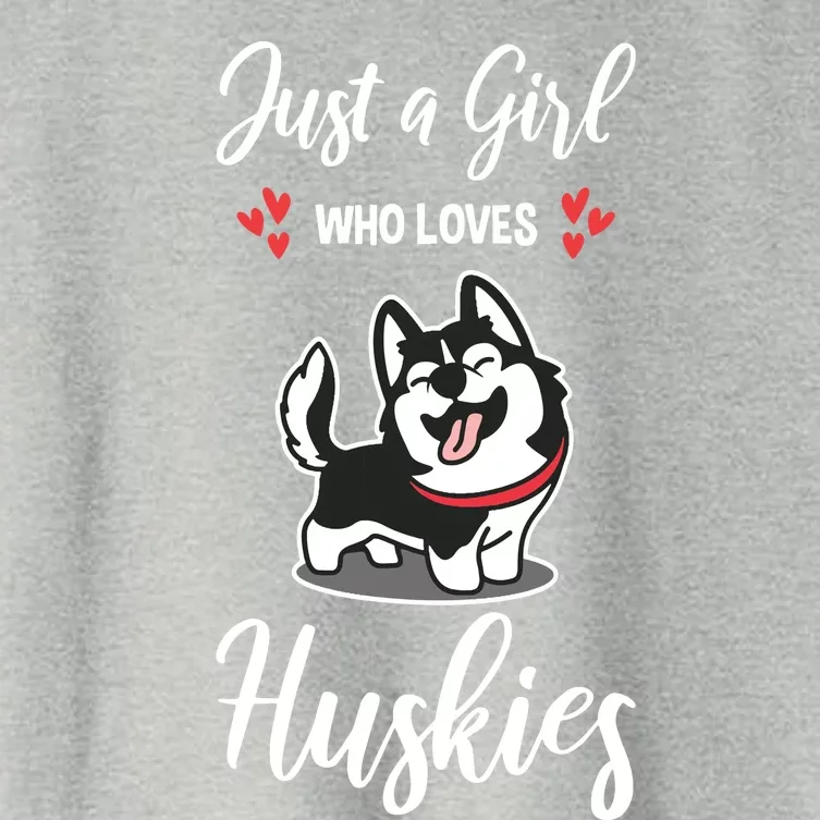 Just A Girl Who Loves Huskies Dog Owner Women Pet Husky Women's Crop Top Tee