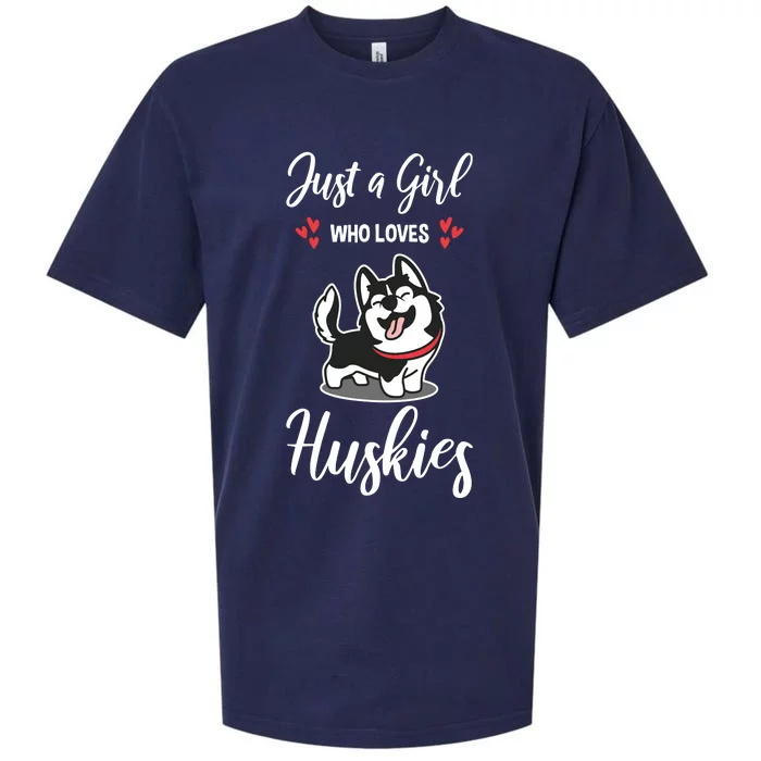 Just A Girl Who Loves Huskies Dog Owner Women Pet Husky Sueded Cloud Jersey T-Shirt