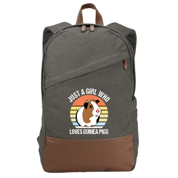 Just A Girl Who Loves Guinea Pigs Vintage Guinea Pig Cotton Canvas Backpack