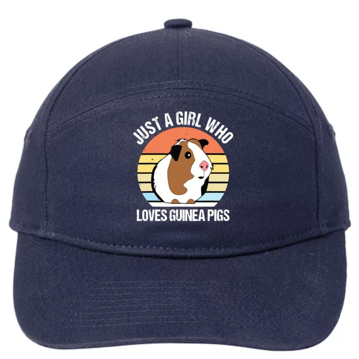 Just A Girl Who Loves Guinea Pigs Vintage Guinea Pig 7-Panel Snapback Hat