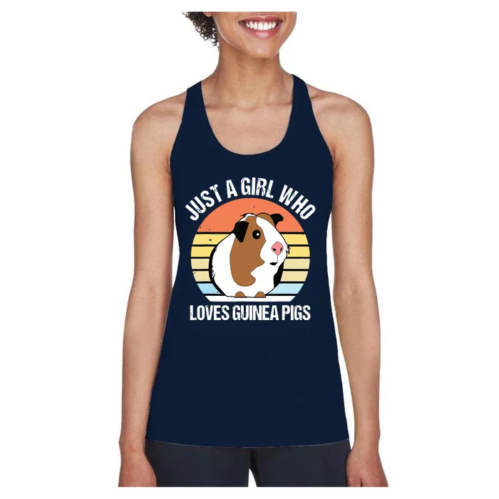 Just A Girl Who Loves Guinea Pigs Vintage Guinea Pig Women's Racerback Tank