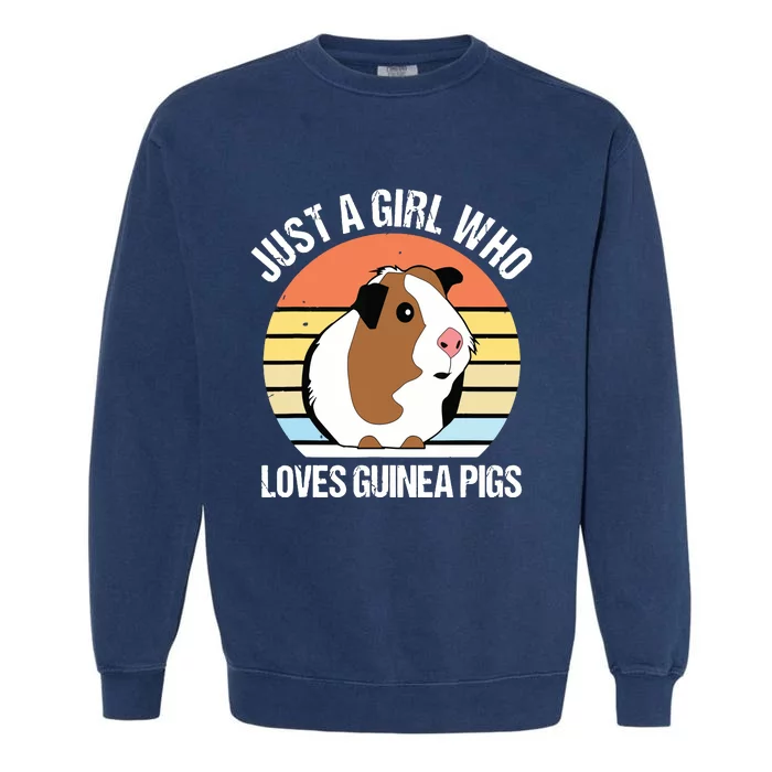 Just A Girl Who Loves Guinea Pigs Vintage Guinea Pig Garment-Dyed Sweatshirt