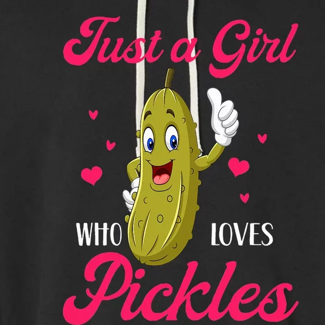 Just A Girl Who Loves Pickles Vegan Garment-Dyed Fleece Hoodie