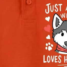 Just A Girl Who Loves Huskies Gift Husky Dog Lover Dry Zone Grid Performance Polo