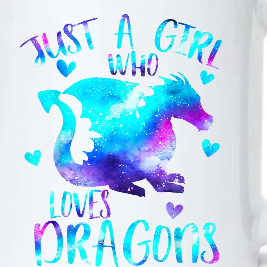 Just A Girl Who Loves Dragons Galaxy Space Dragon Cute Gift For Girls Black Color Changing Mug