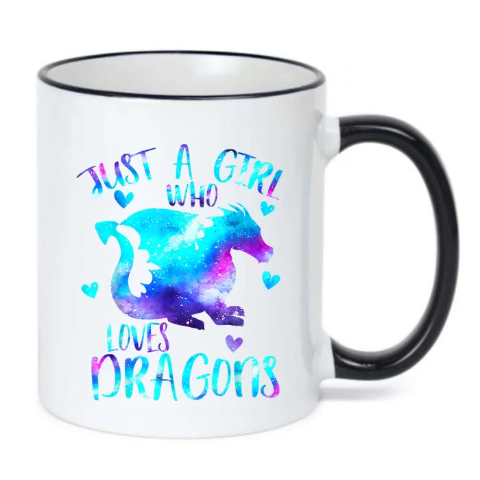 Just A Girl Who Loves Dragons Galaxy Space Dragon Cute Gift For Girls Black Color Changing Mug