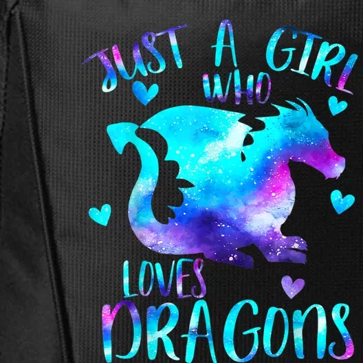 Just A Girl Who Loves Dragons Galaxy Space Dragon Cute Gift For Girls City Backpack