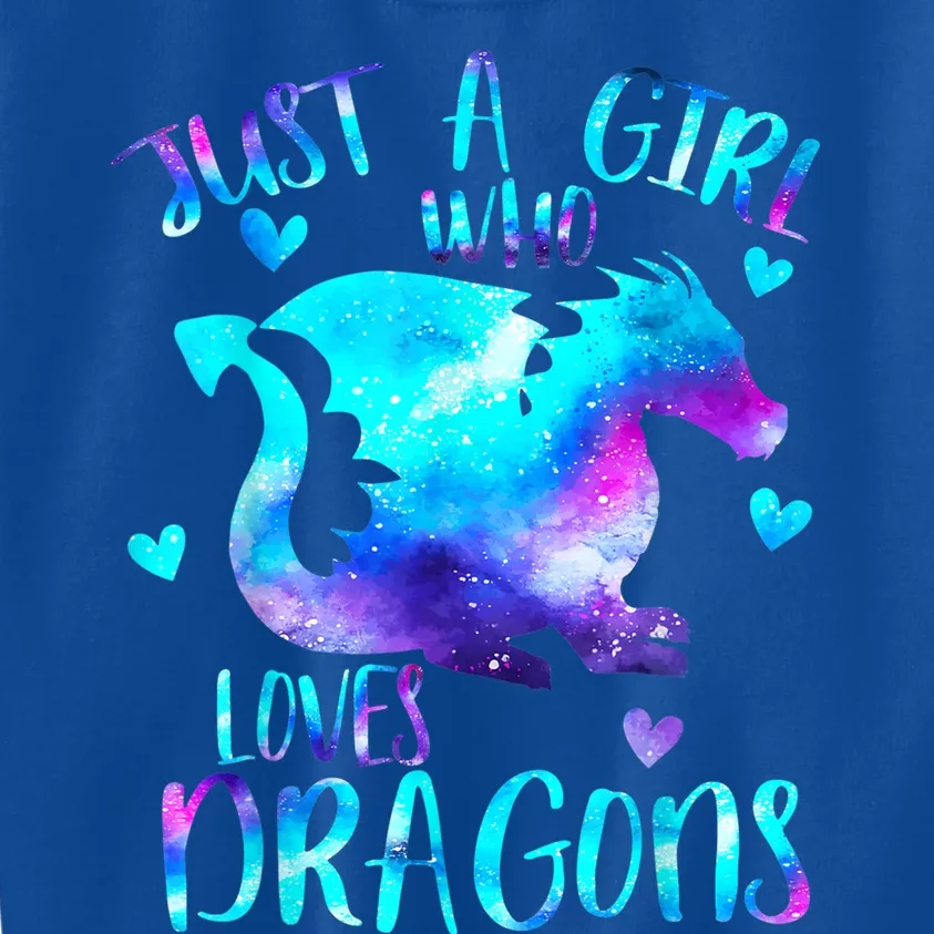 Just A Girl Who Loves Dragons Galaxy Space Dragon Cute Gift For Girls Kids Sweatshirt