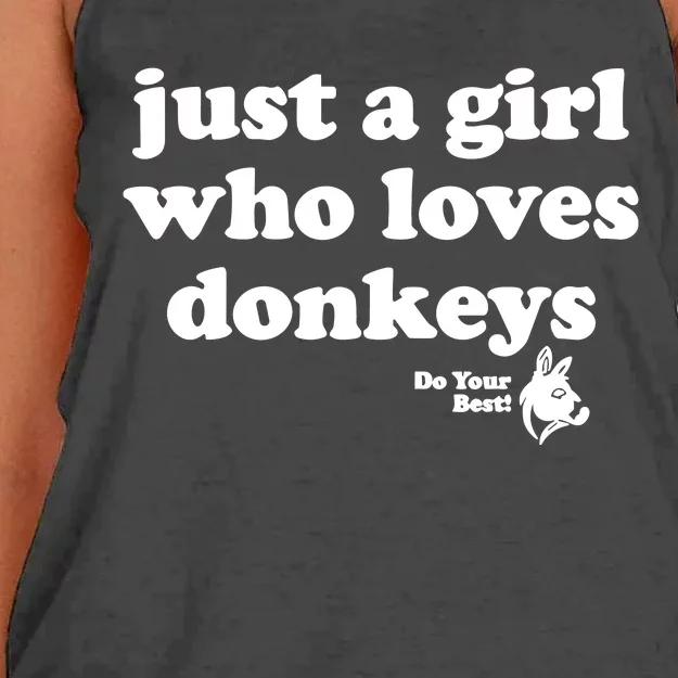 Just A Girl Who Loves Donkeys Do You Best! Funny Donkey Lover Gift Women's Knotted Racerback Tank